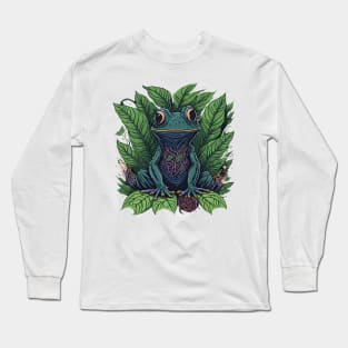 Floral Smiling Frog Long Sleeve T-Shirt